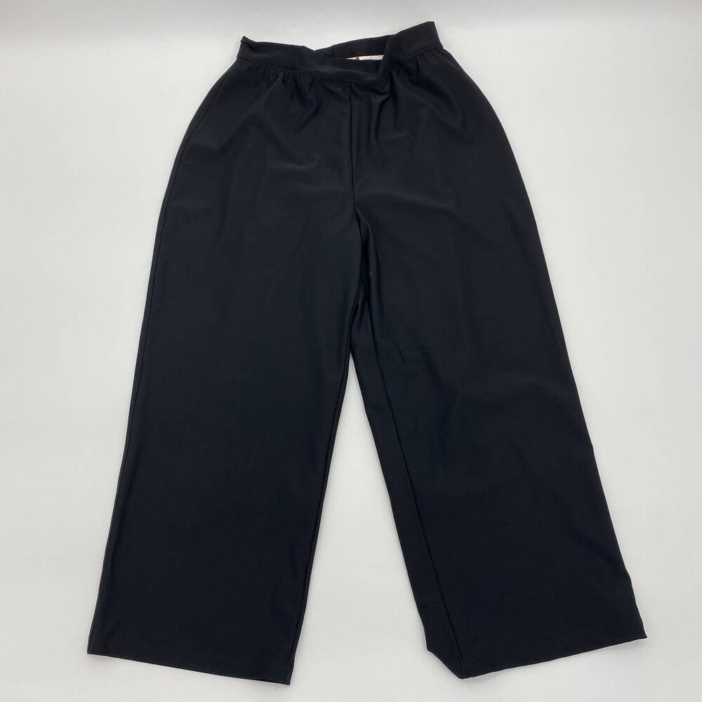 SPANX Black Cropped Compression Stretch Pants Women M Fully Lined Flirty Loose